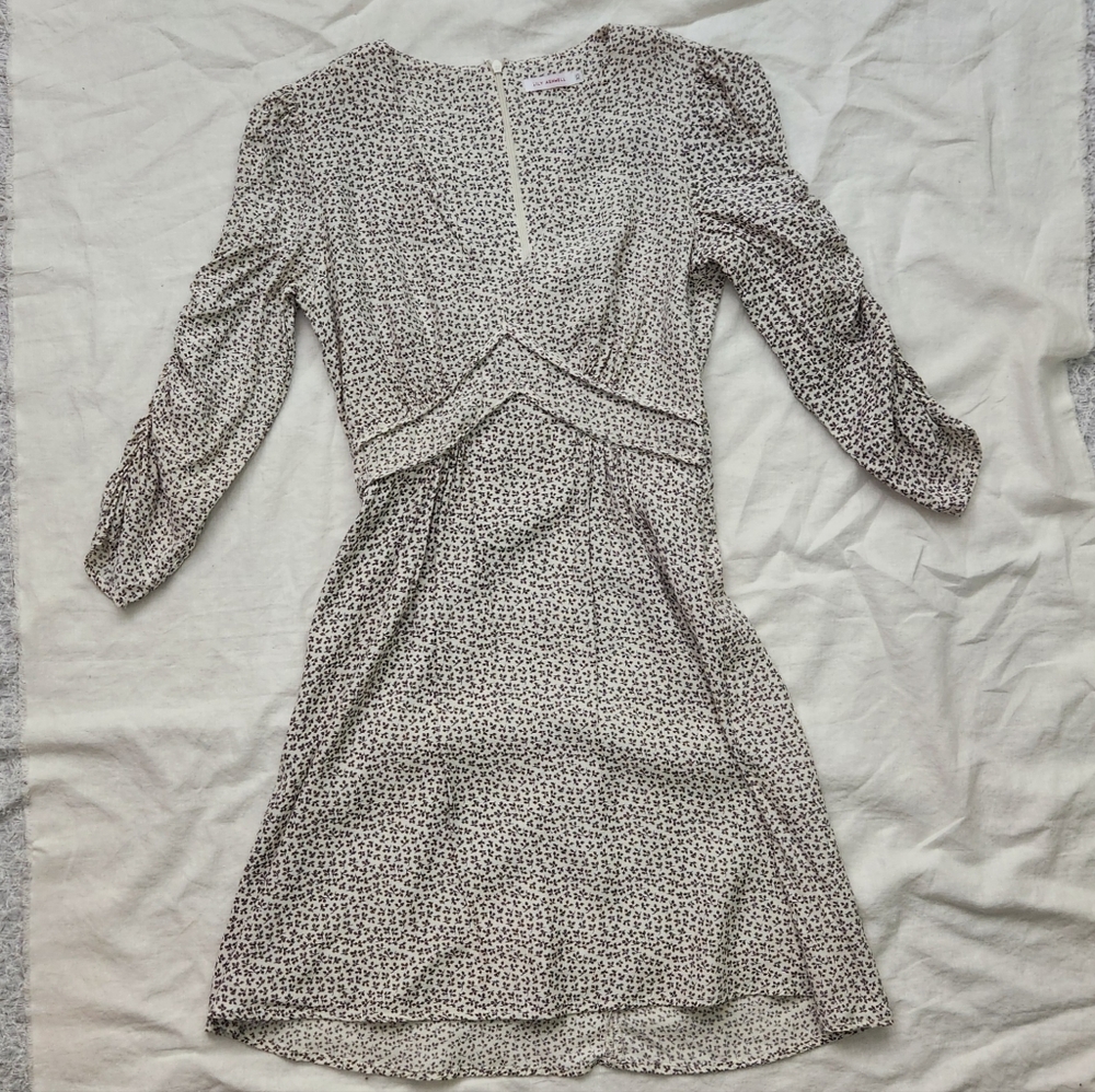 Los Angeles boutique brand Lily Ashwell designer floral dress handmade XS cream